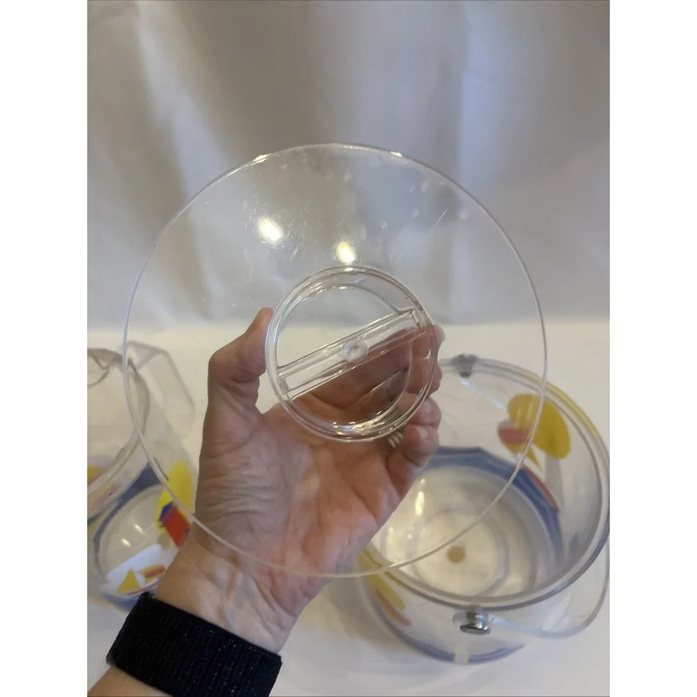 VTG 1990's Wellington SailBoat & Lighthouse Acrylic Pitcher/IceBucket‎ Tongs